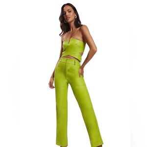 NWT. Meshki Perrie Faux Leather Crop Top and Sima Faux Leather High Waist Pants.